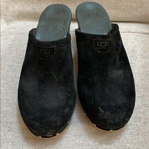 Ugg Black Suede Clogs